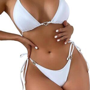 NEW Sparkling Bling Crystal Rhinestone Heart Bikini Swimsuit Beachwear +…